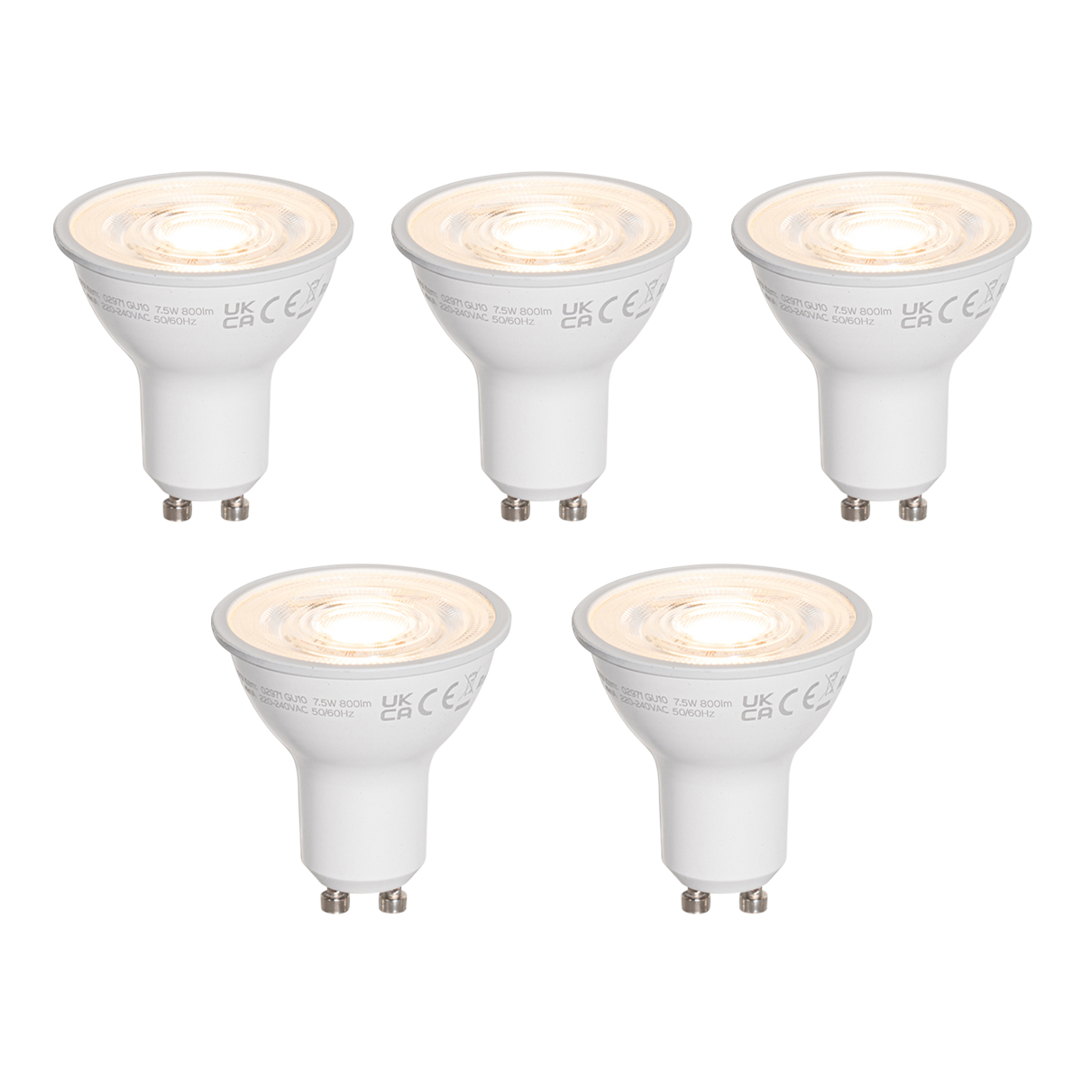 Set od 5 GU10 50mm LED žarulja prozirne 7,5W 800 lm 3000K
