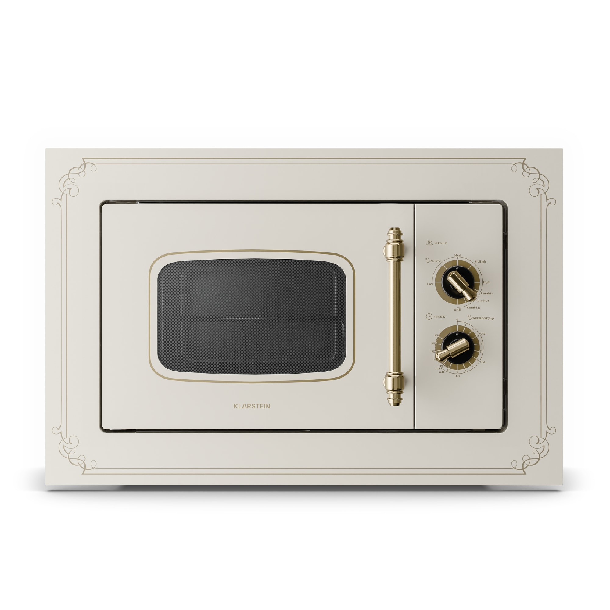 Klarstein Victoria 20, ugradbena mikrovalna pećnica, 20 l, 800 W, roštilj: 1000 W, bjelokost