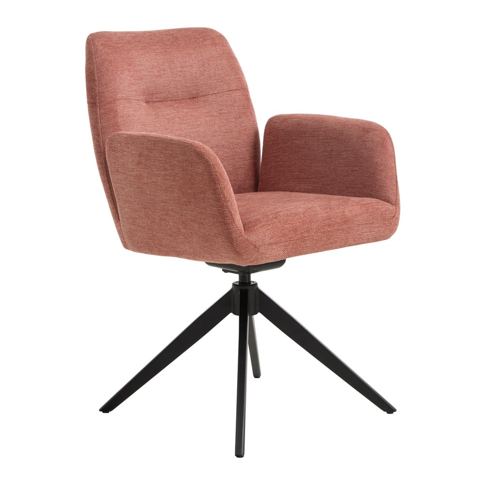 Ružičasta podstavljena blagovaonska stolica s naslonima za ruke Roxana – Unique Furniture