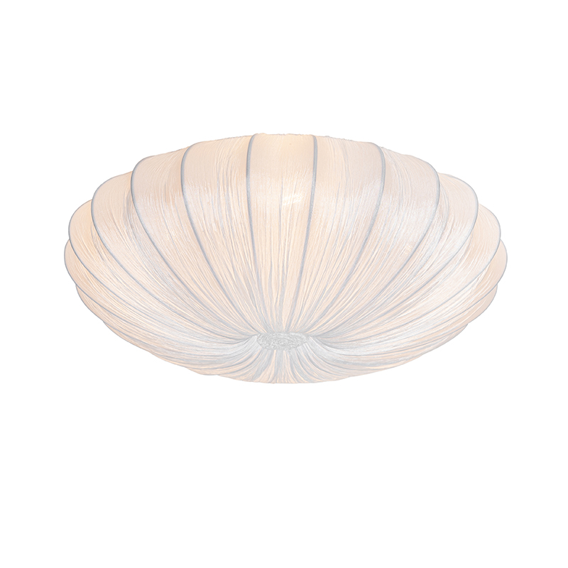 Dizajnerska stropna svjetiljka bijela svila 60 cm 5-svjetla - Plu