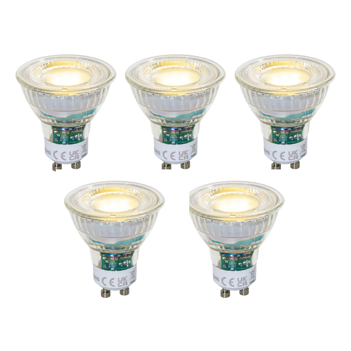Set od 5 GU10 50mm prigušivih LED žarulja prozirne 2,5W 450 lm 3000K