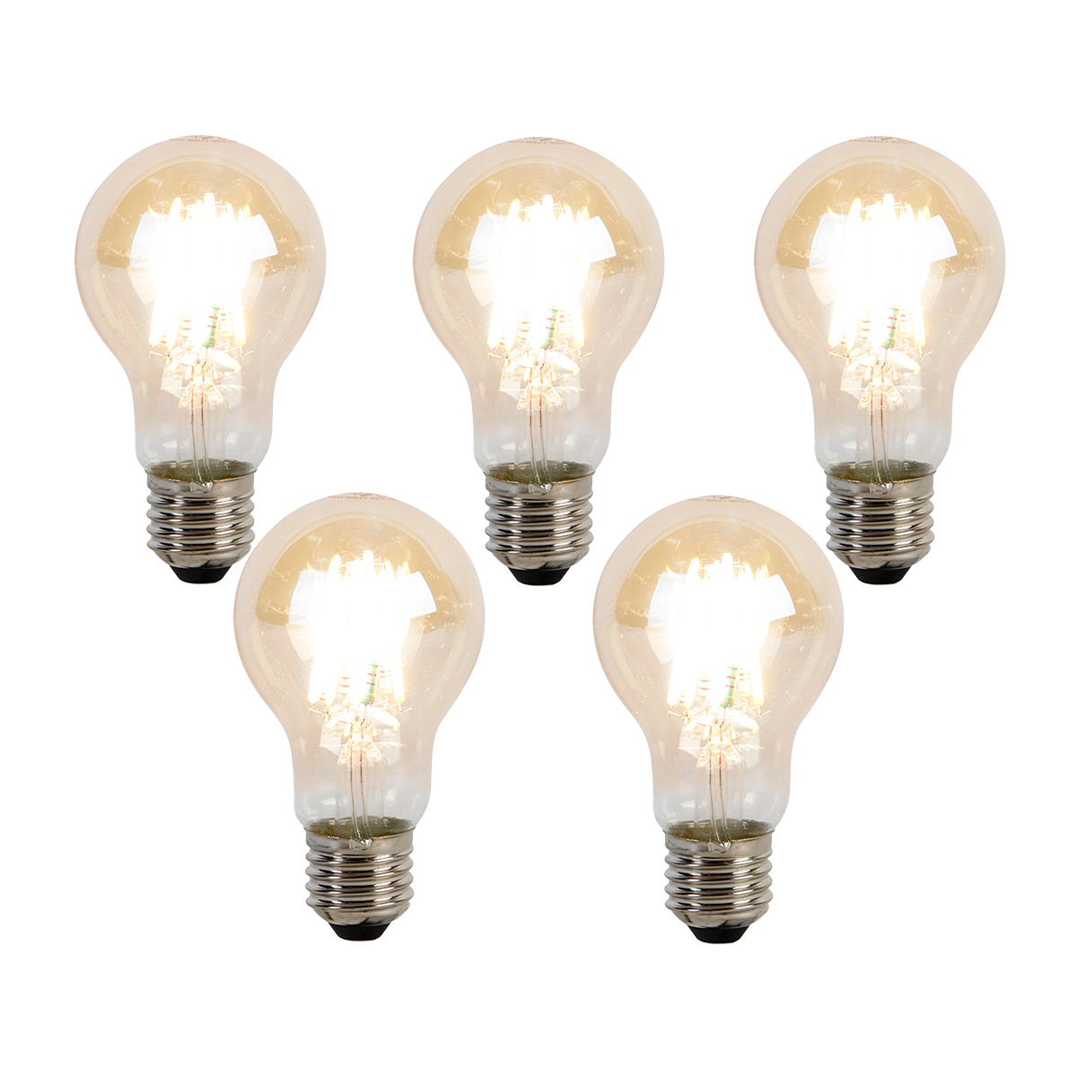 Set od 5 prigušivih E27 LED žarulja Kelvin A60 Goldline 8W 806lm 2000-2700K