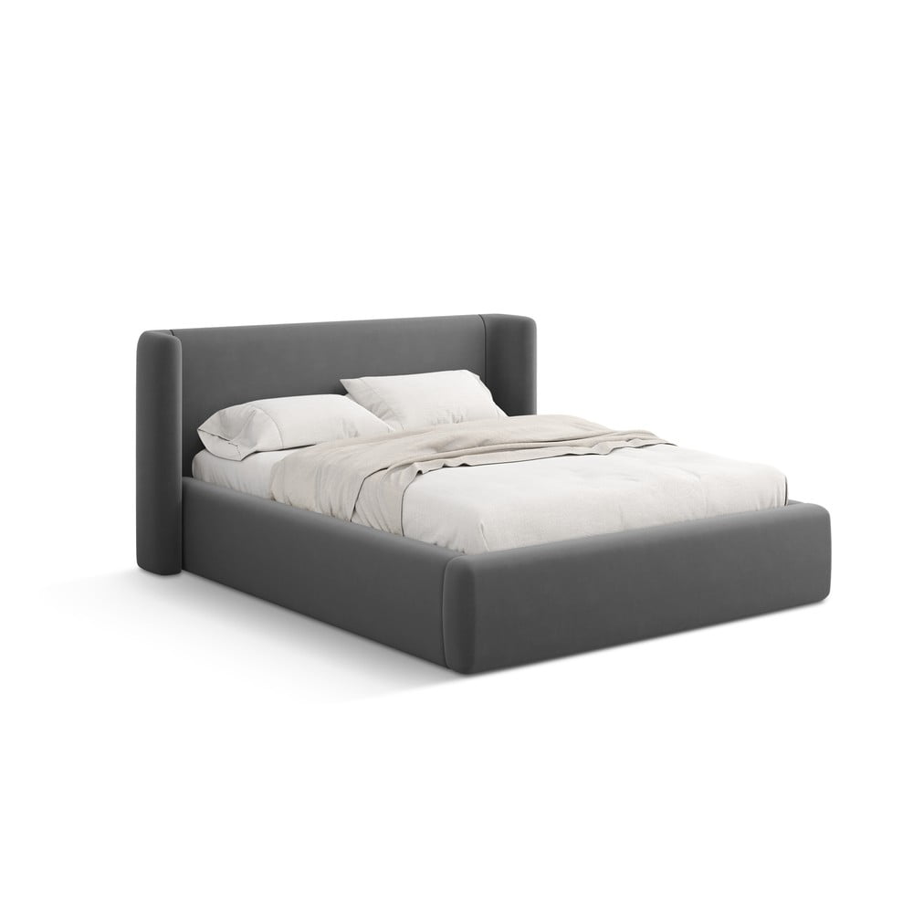 Sivi tapecirani bračni krevet s prostorom za odlaganje s podnicom 180x200 cm Jason – Windsor & Co Sofas