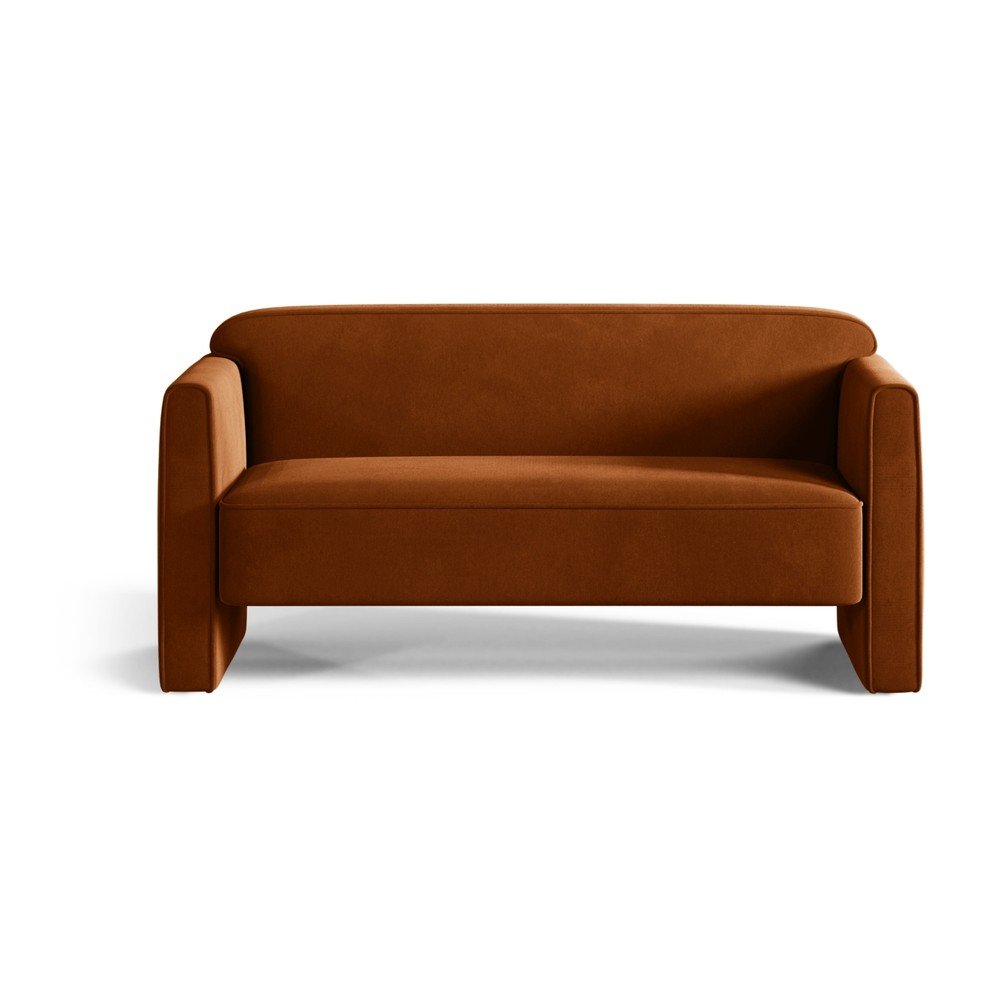 Baršunasti sofa boja terakote 140 cm Abby – Micadoni