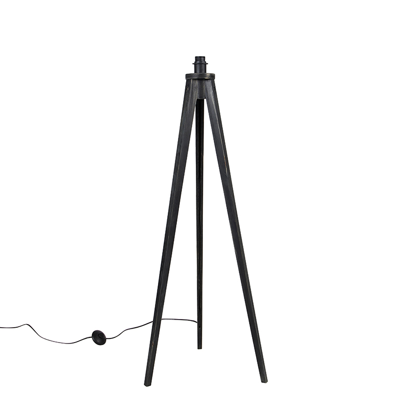 Rustikalna podna lampa s trokrakom nogom crna - Tripod Classic