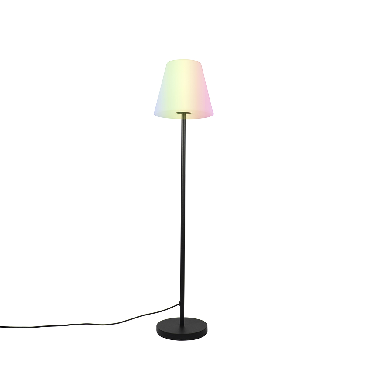 Pametna podna svjetiljka crna s bijelim sjenilom 35 cm IP65 uklj. WiFi A60 - Virginia