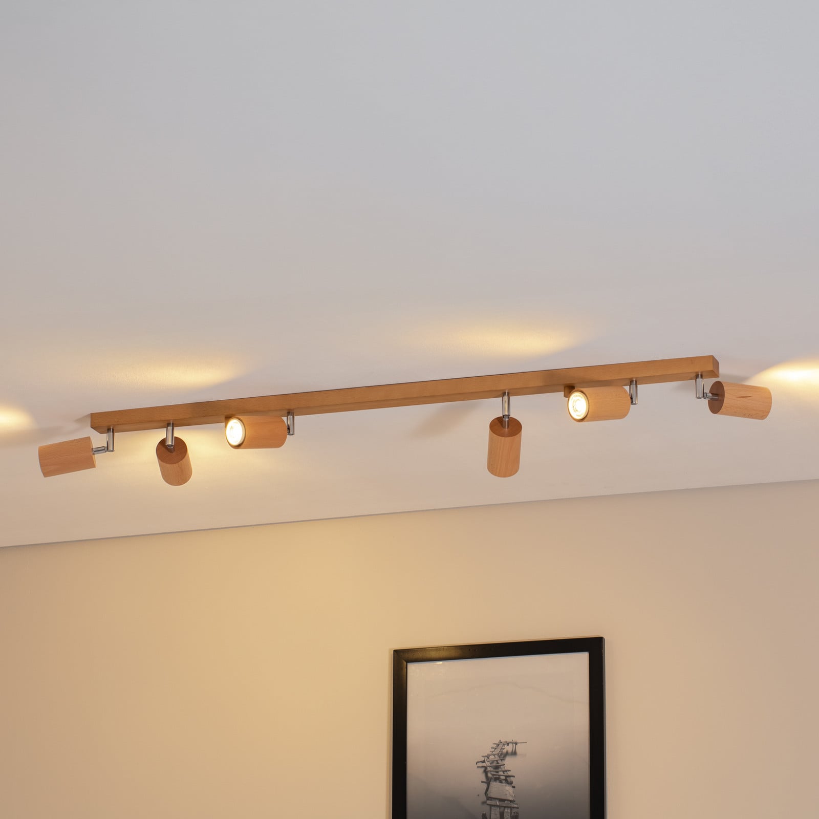 Envostar Peach Puff stropni spot drveni cilindar sa 6 žarulja.