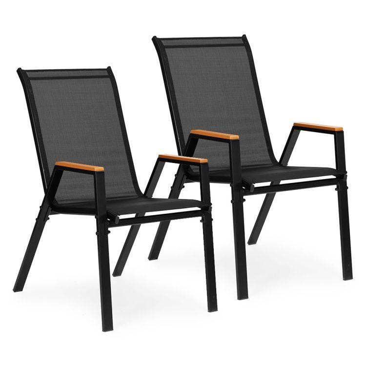 Set od 2 crne vrtne stolice