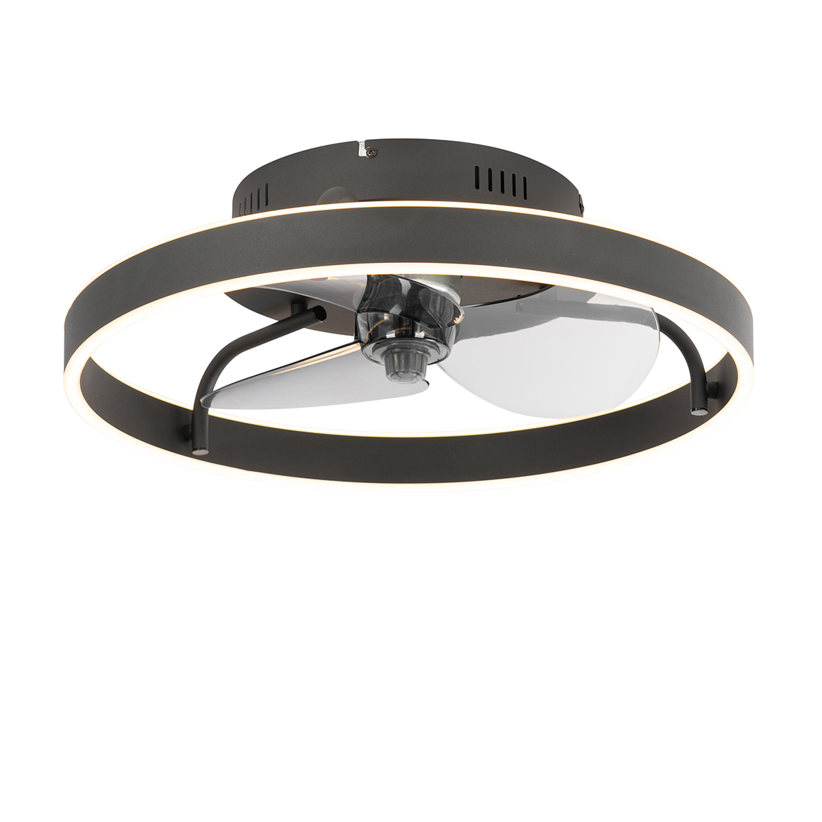 Stropni ventilator crni 50 cm uklj. LED prigušiva s daljinskim upravljačem - Maddy