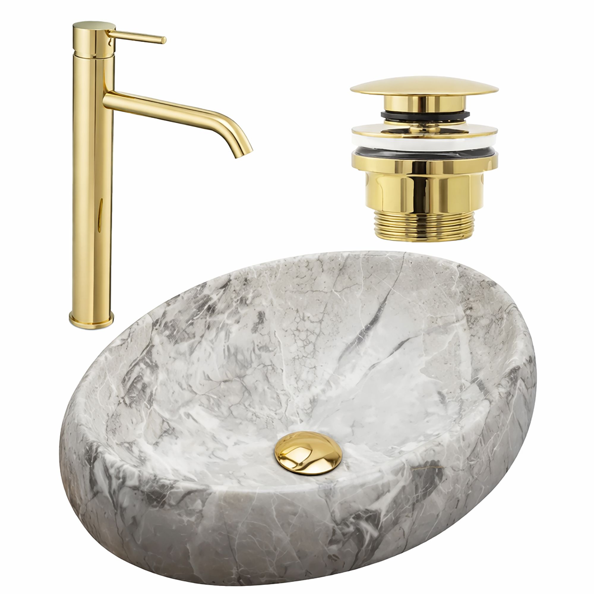 Linda Stone set + visoka baterija Lungo zlato + univerzalni čep zlato