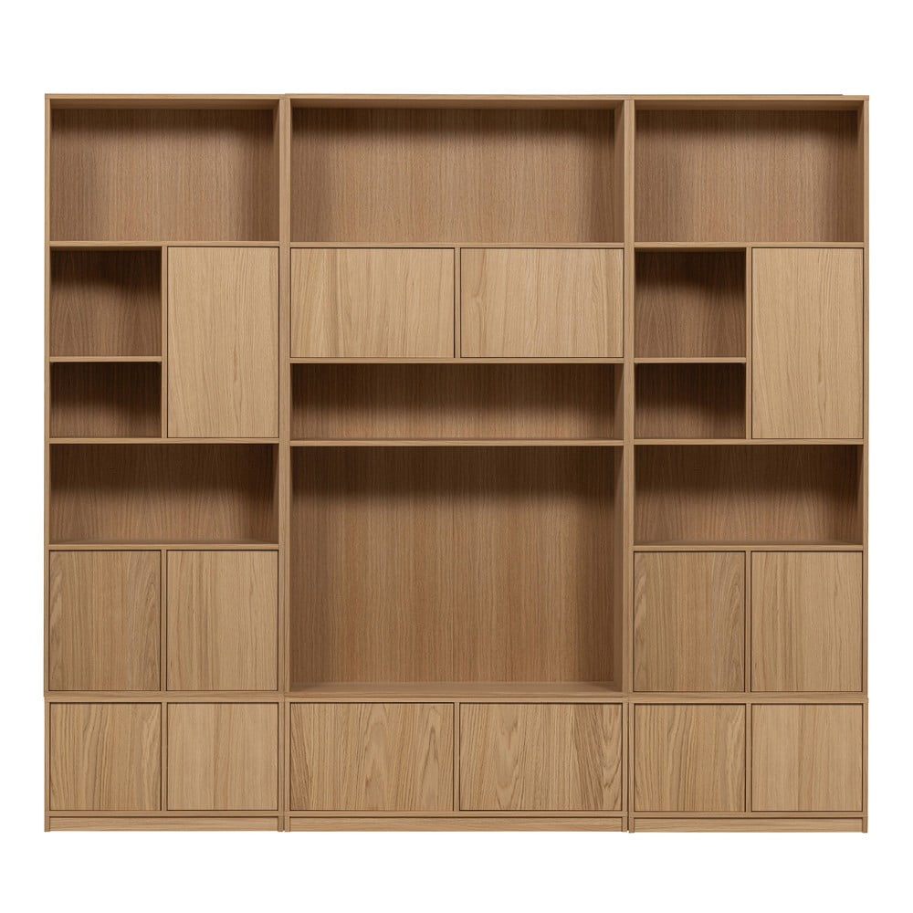 Modularna biblioteka u dekoru hrasta u prirodnoj boji 264x243 cm Modulair – vtwonen