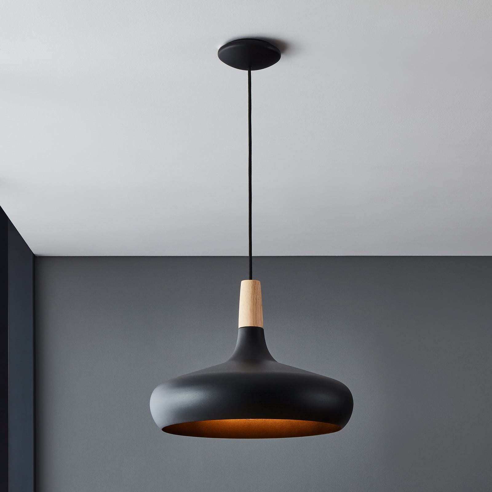 Sabinar viseća svjetiljka, 1 žarulja, crna, Ø 40 cm