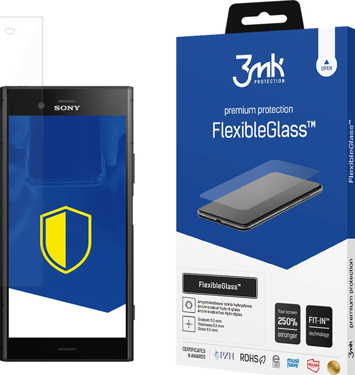 Zaštitno staklo 3MK FlexibleGlass Sony Xperia XZ1 Hybrid Glass