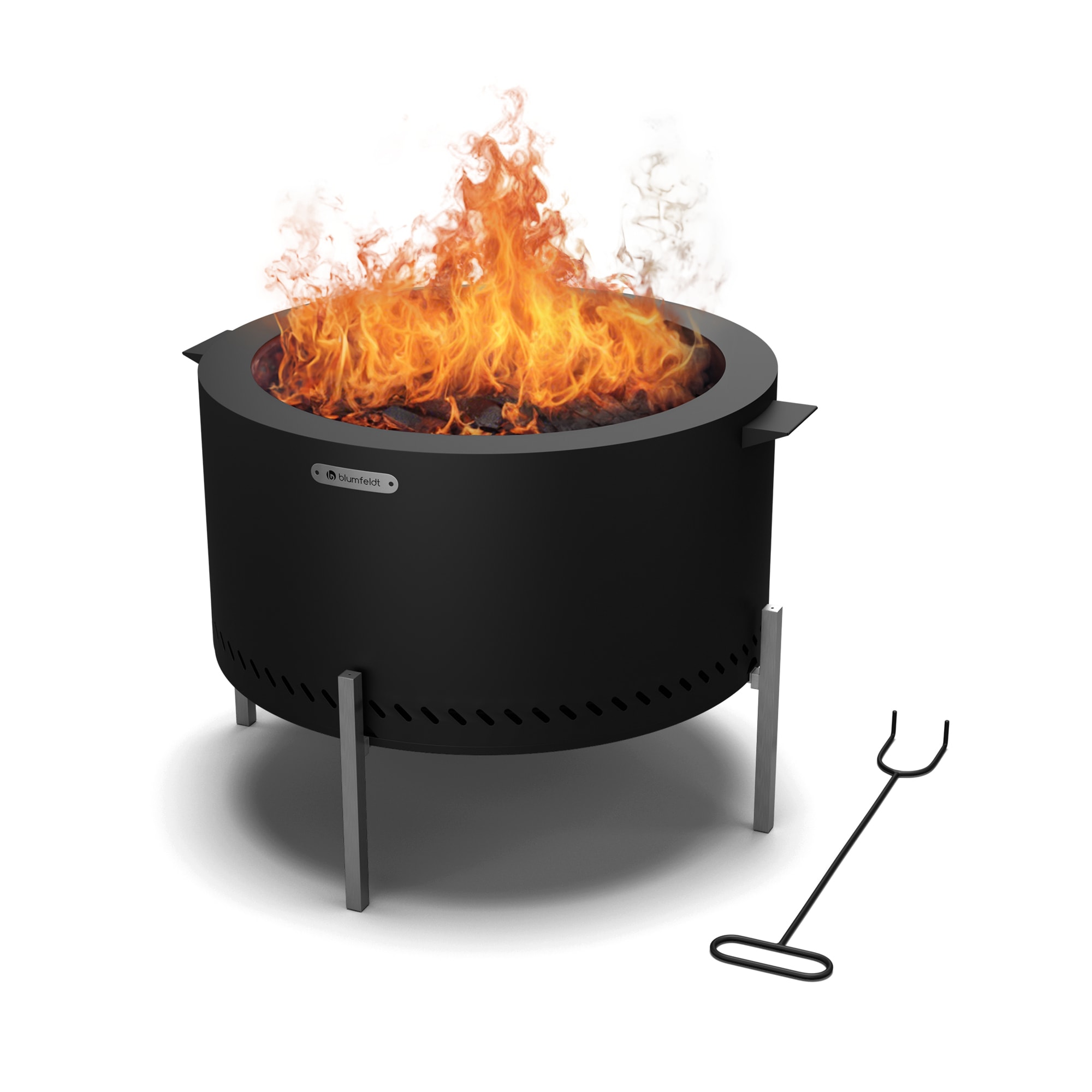 Blumfeldt Ignite Pure ložište, niska produkcija dima, rešetka za roštiljanje, nehrđajući čelik, prijenosno, pokrivač protiv kiše, ručke za prenošenje