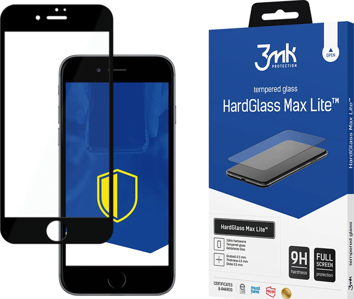 Zaštitno staklo 3MK Apple iPhone 7/8 Black - 3mk HardGlass Max Lite