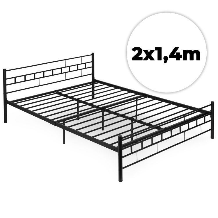 Metalni krevet s crnim okvirom - 140x200 cm