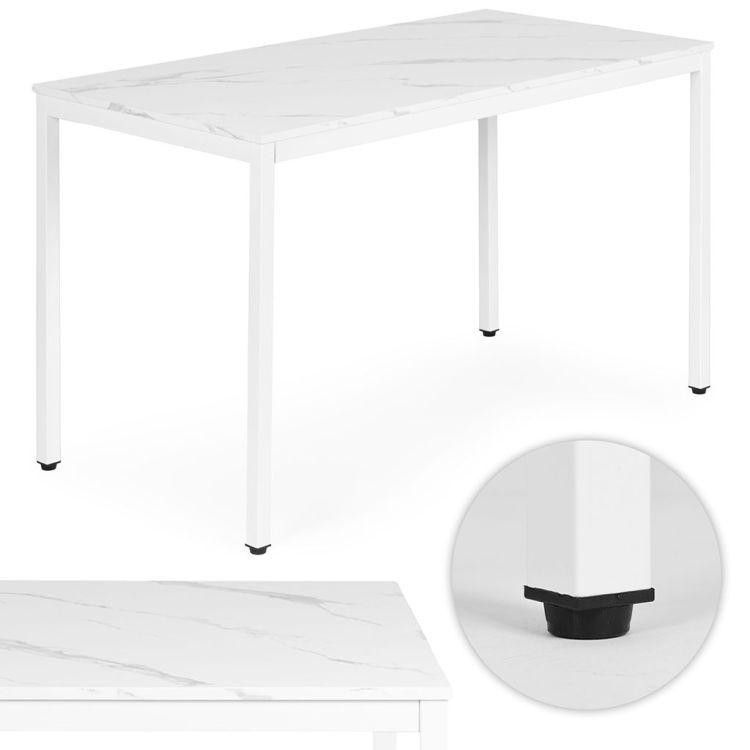 Bijeli mramorni blagovaonski stol za 4-5 osoba - 120x60 cm