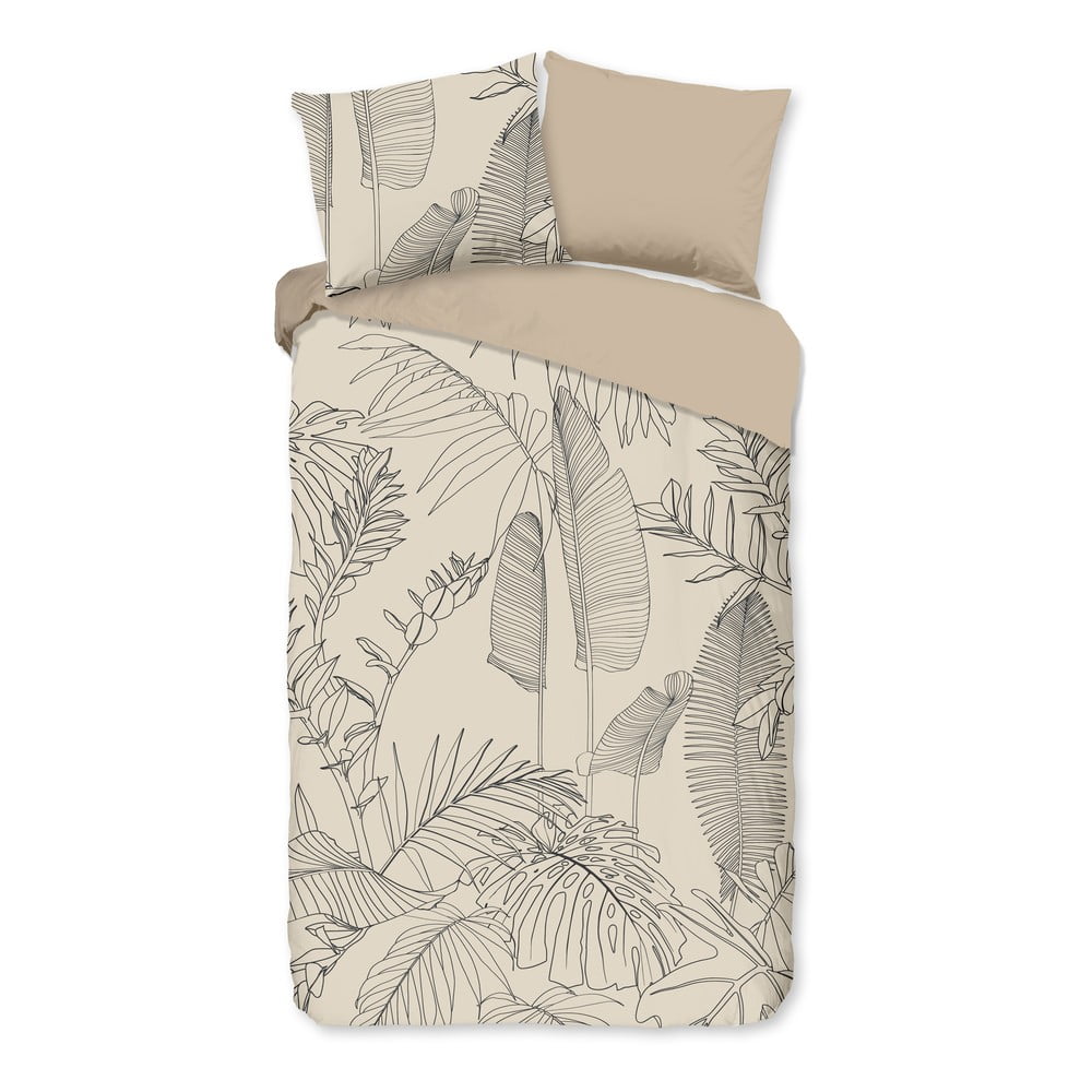 Bež pamučna posteljina za krevet za jednu osobu/za produženi krevet 140x220 cm Sym – Good Morning