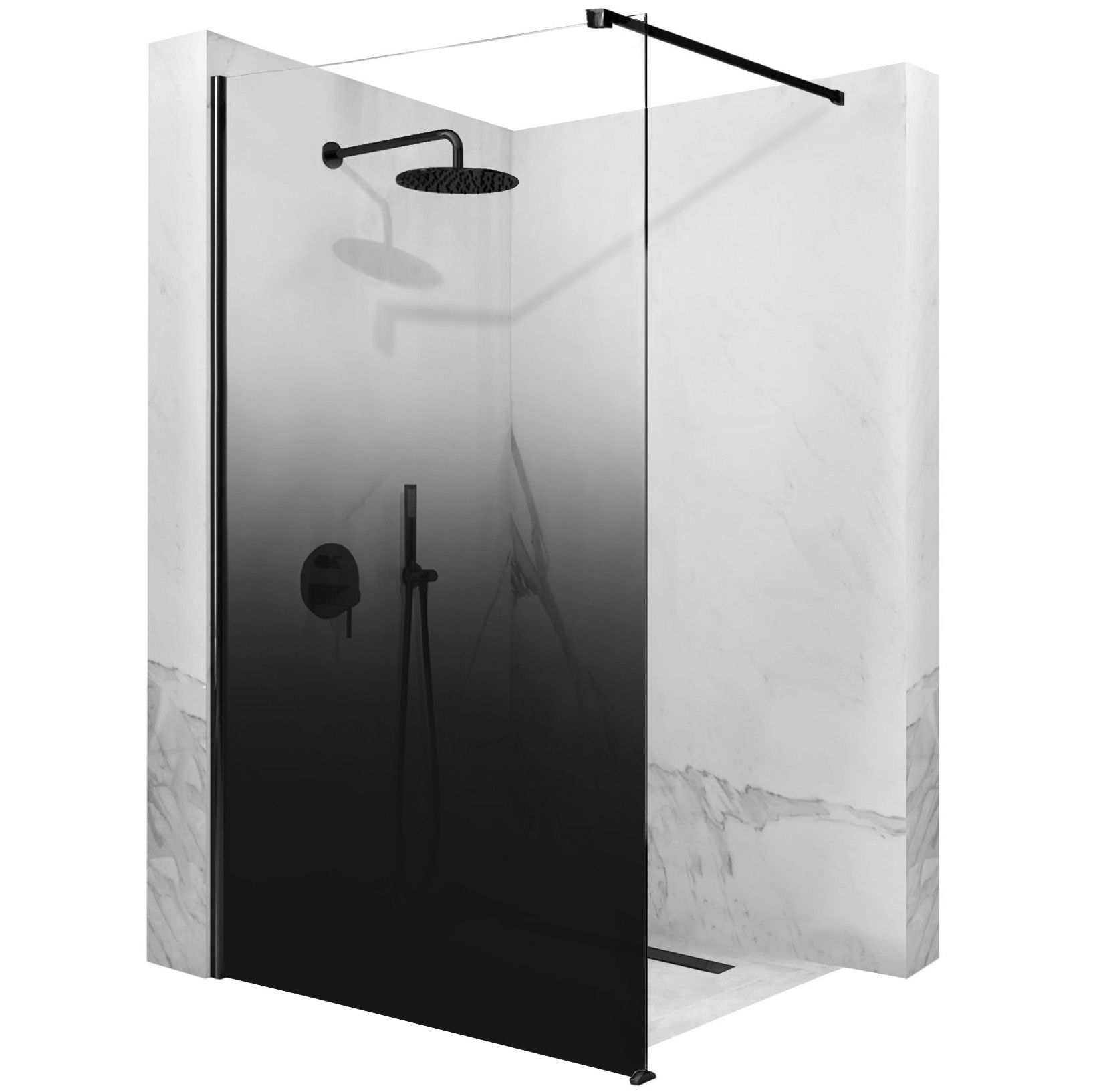 Tuš zaslon Rea Aero Ombre Black/Black 110