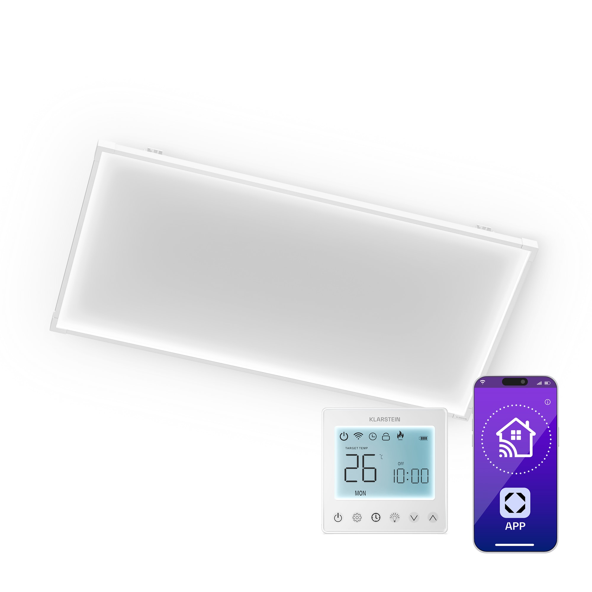 Klarstein Wondersky infracrvena ploča | 770 W | 4 - 8 m² | Minimalistički dizajn | 120 cm x 60 cm