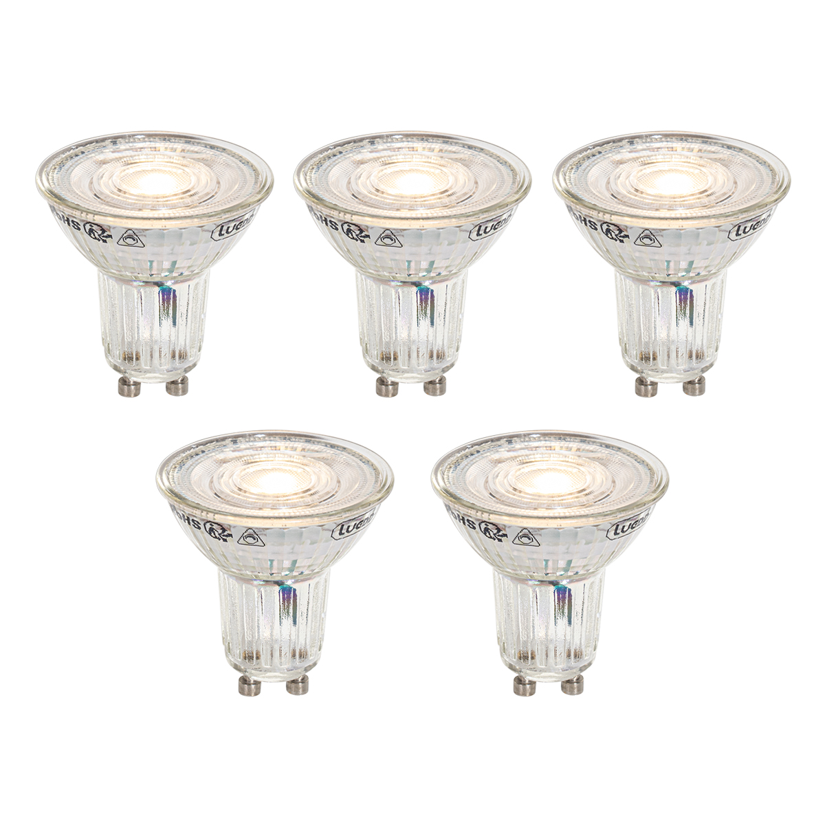 Set od 5 GU10 50mm Zatamnjive u Kelvin LED žarulje Prozirne 4.9W 400 lm 2200-3000K