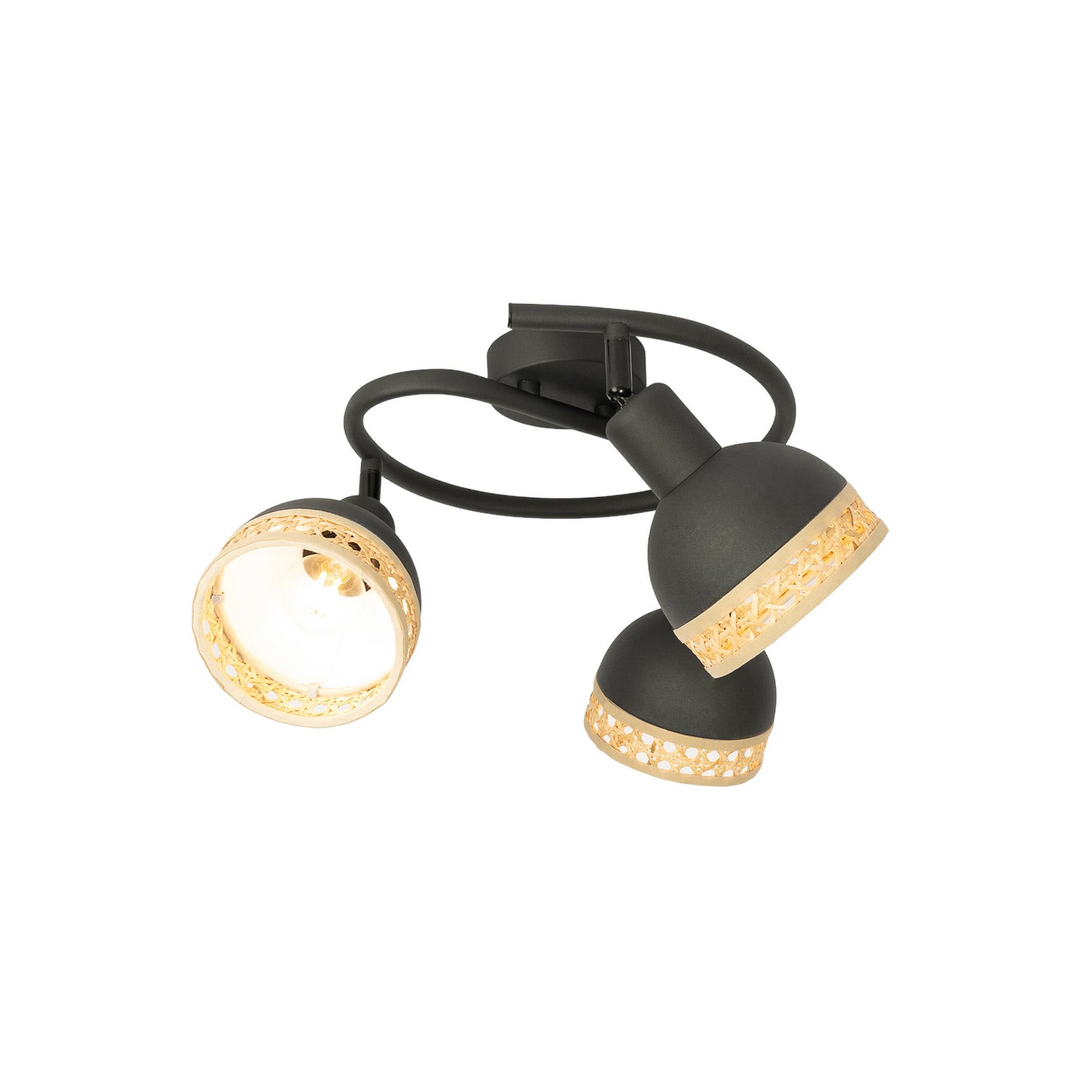 Lindby Lonnaris stropni rondel, ratan, okrugli, 3 žarulje.