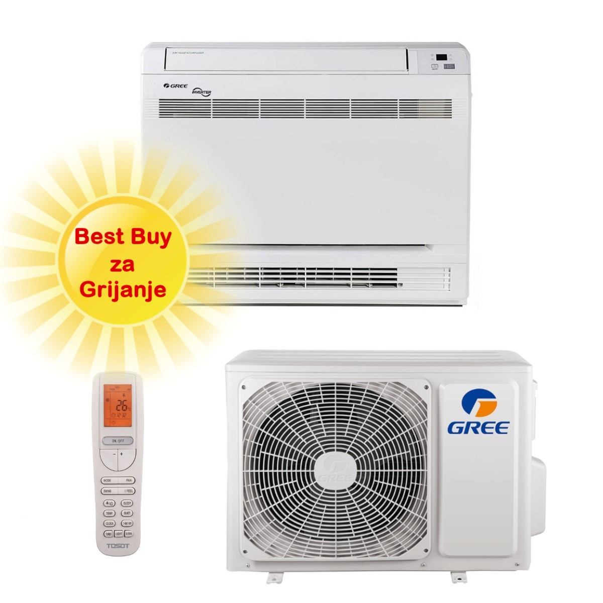 Gree Klima Uređaj 2,7Kw Geh09Aaxb - Optimiziran Za Grijanje