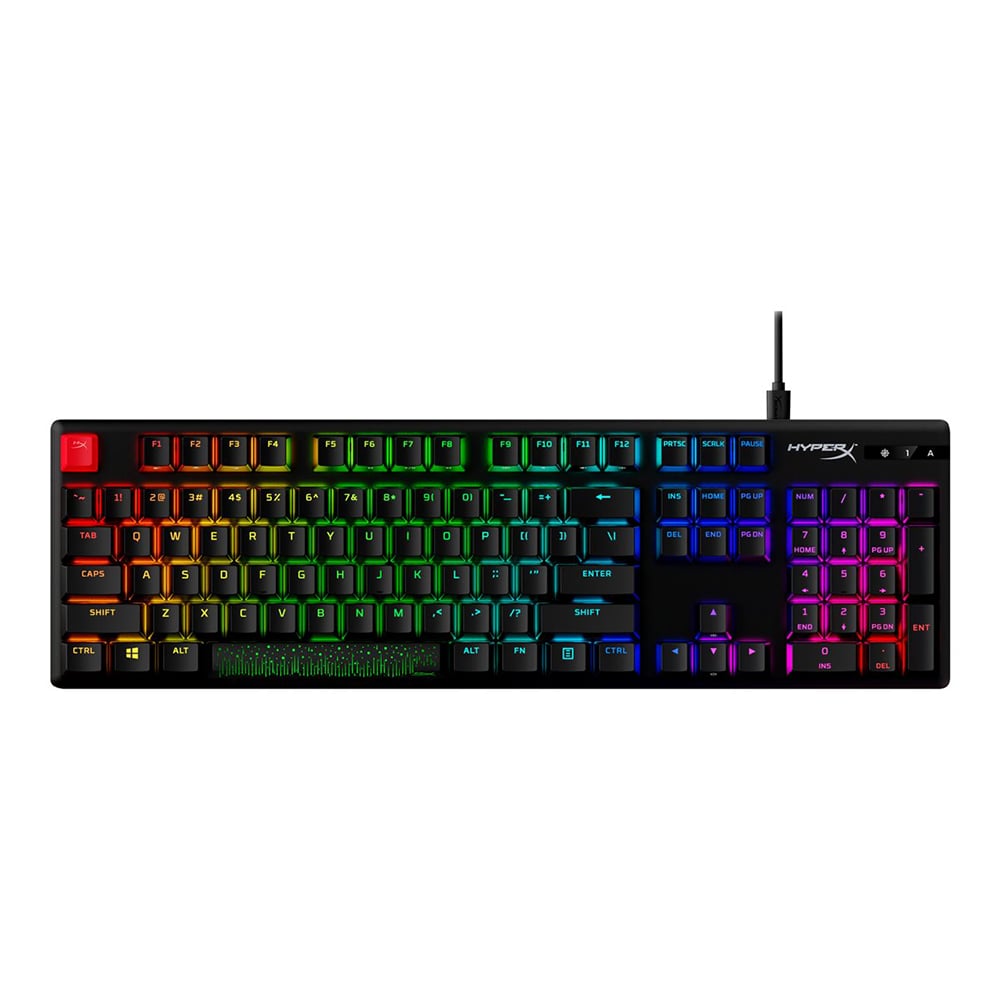 HP Tipkovnica HyperX Alloy Origins PBT, žičana, gaming, mehanička, aqua switches, US Layout, RGB, crna