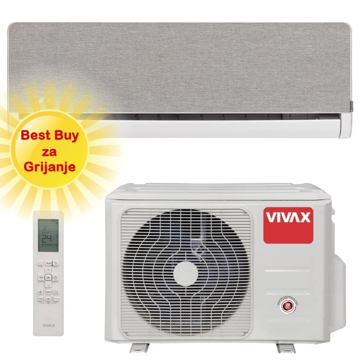Vivax Klima Uređaj 3,52Kw Acp-12Ch35Aehi+ R32 Silver
