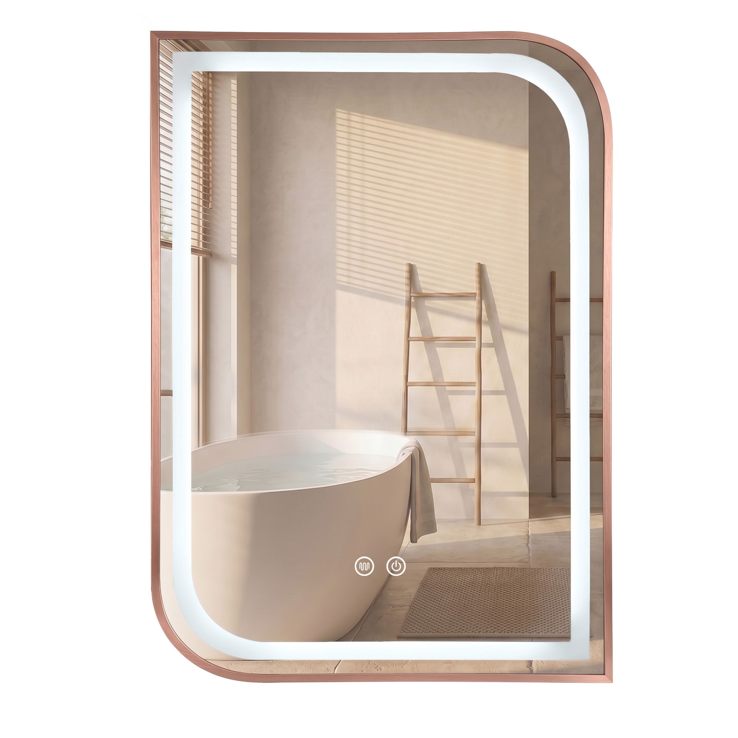 Ogledalo LED ZONE 70x50  BRUSH  ROSE GOLD