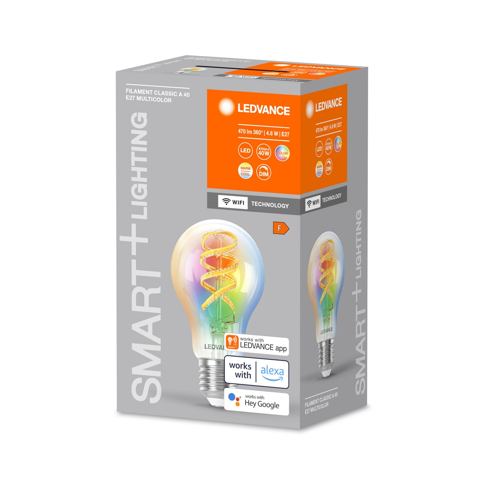 LEDVANCE SMART+ WiFi E27 4,8 W Classic clear RGB CCT