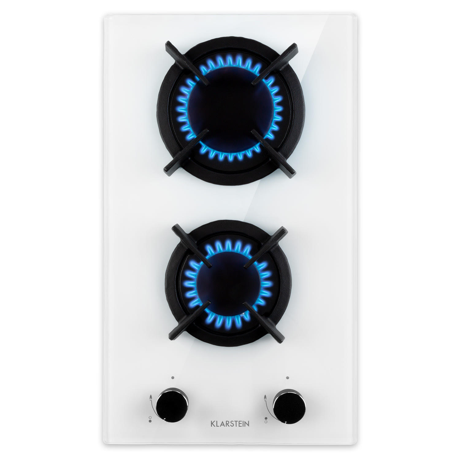 Klarstein Goldflame Domino, plinska ploča za kuhanje, 2 mjedena plamenika, staklokeramika