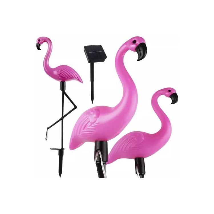 Solarna vrtna lampa 3 kom - flamingo
