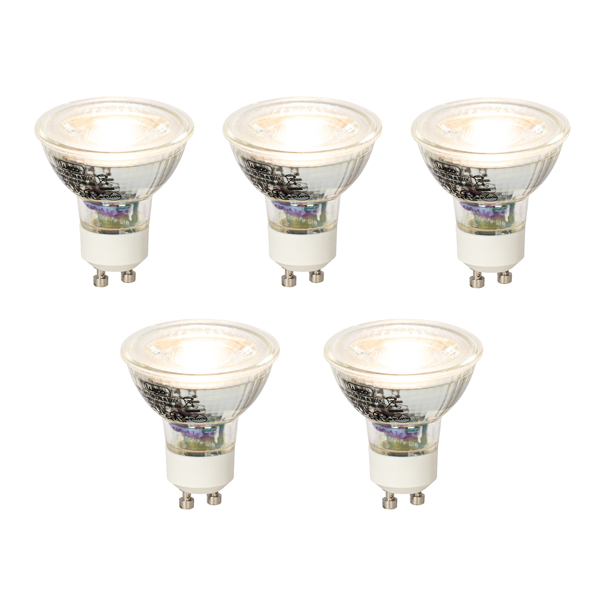 Set od 5 GU10 prigušivih LED žarulja 5W 370lm 3000K