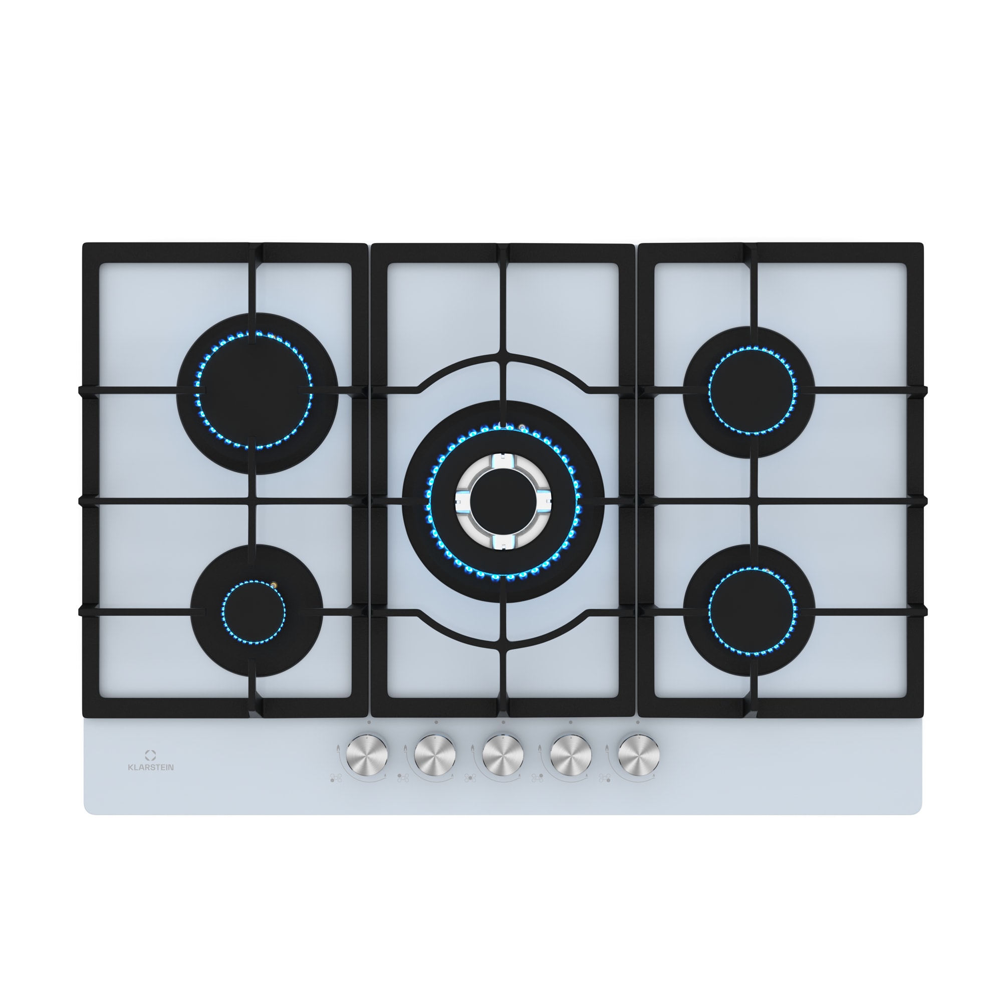Klarstein Ignito 5-zonska plinska ploča za kuhanje, 5 plamenika, elektr. paljenje, Wok, na tekući ili prirodni plin