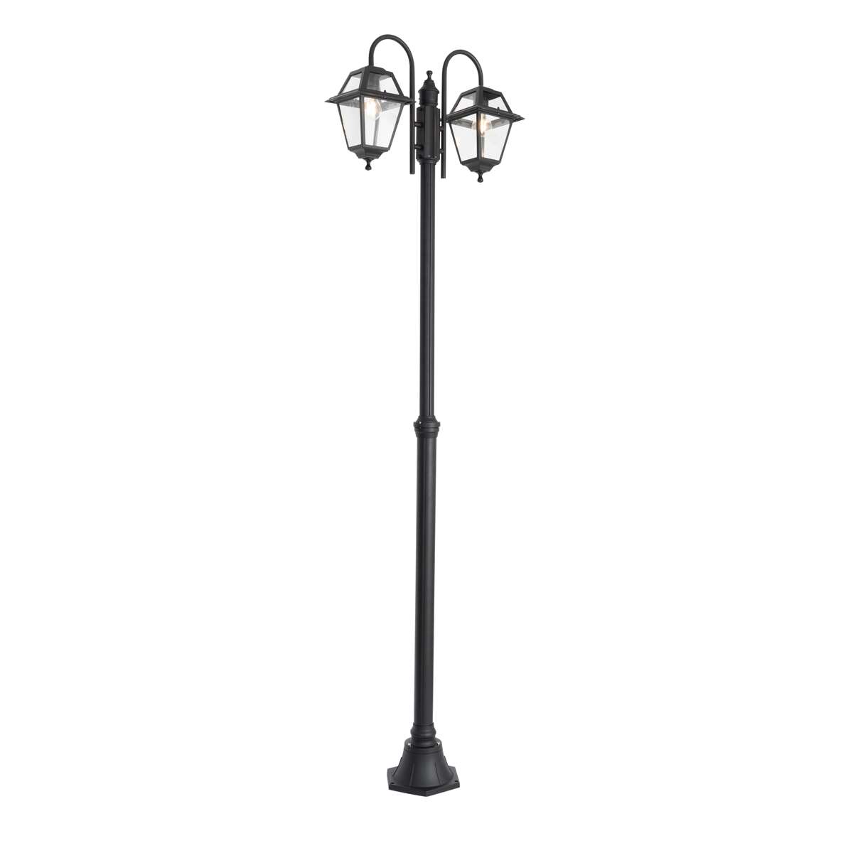 Klasično vanjsko svjetlo crno 235 cm 2-svjetla IP44 - Berta