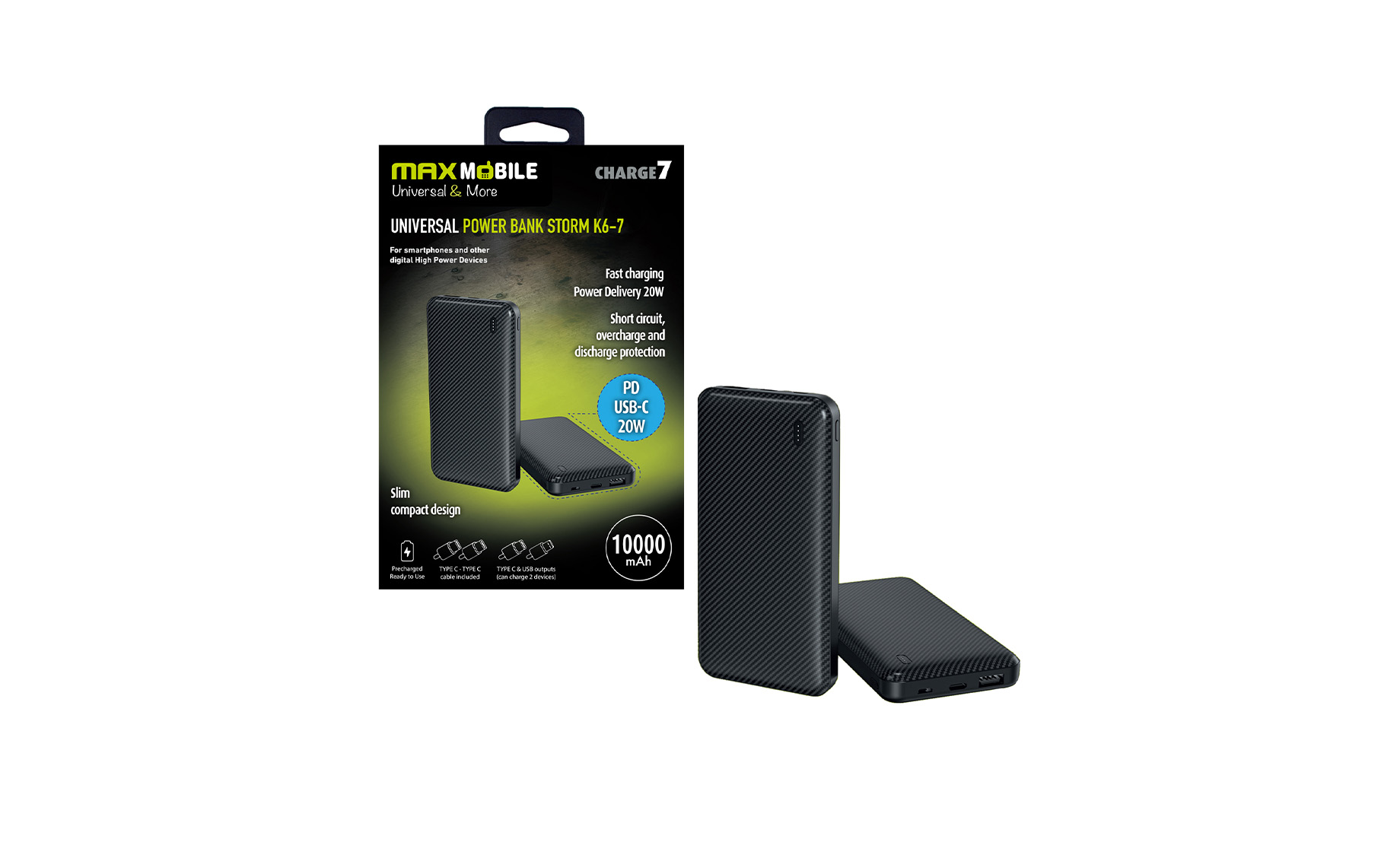 Max Mobile K6-7 Storm prijenosni punjač 10000mAh