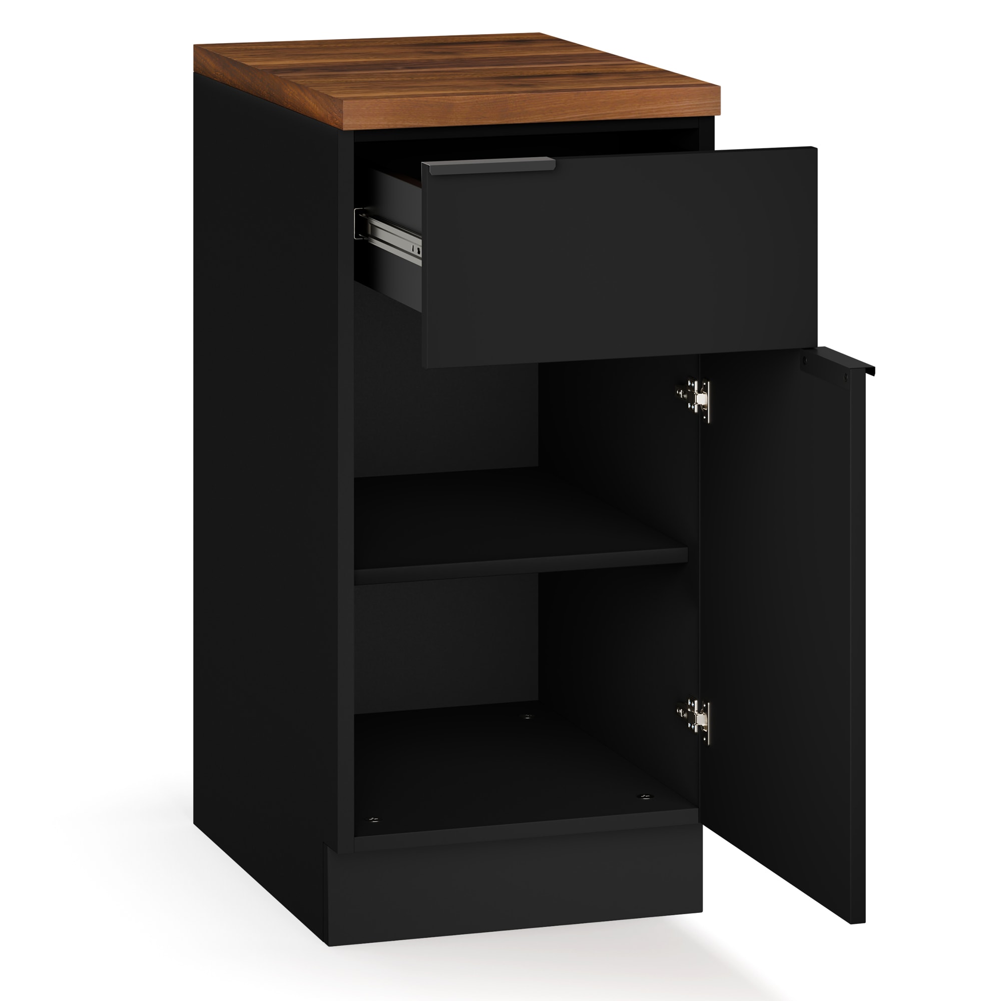 Blumfeldt WoodVista ormarić s ladicama, Robusna MDF radna ploča, Soft-Close ovjes, Aluminijske ručke