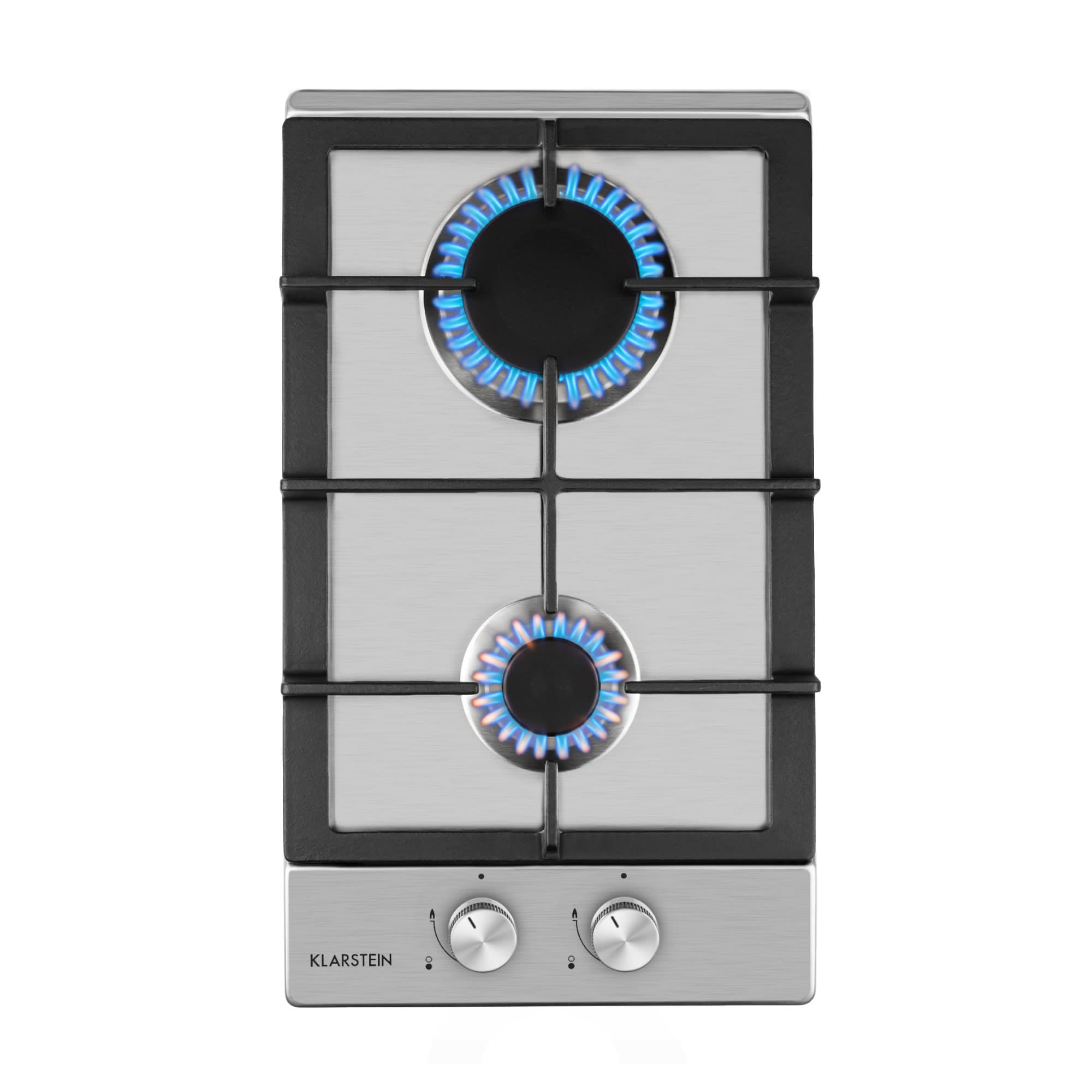 Klarstein Ignito Domino, plinska ploča za kuhanje, 2 Sabaf plamenika, nehrđajući čelik, srebrna
