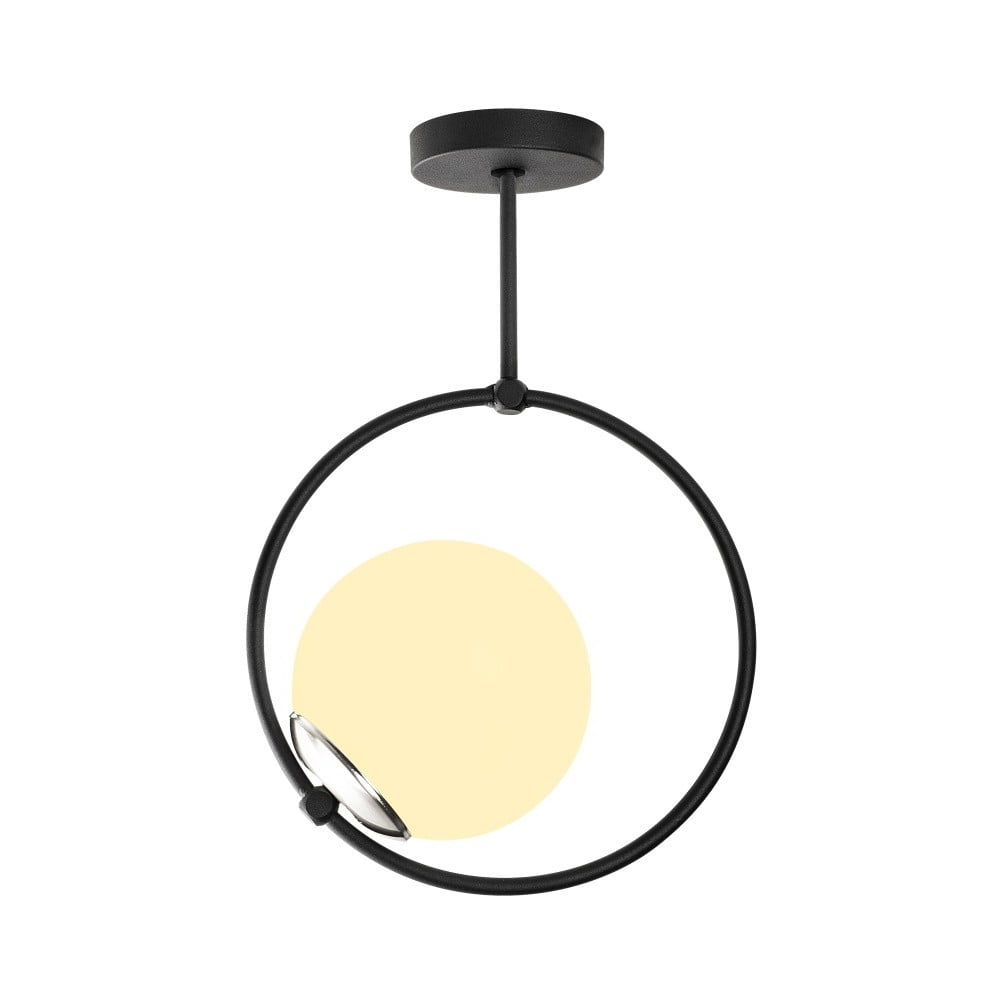 Crna viseća svjetiljka sa staklenim sjenilom Chandelier – Opviq lights