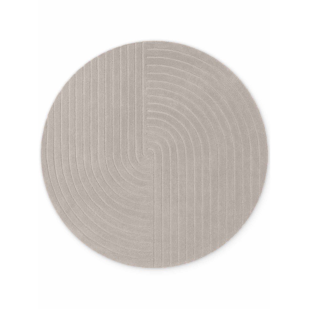 Svijetlo sivi ručno rađen vunen okrugao tepih ø 200 cm Arcura – Vikosa