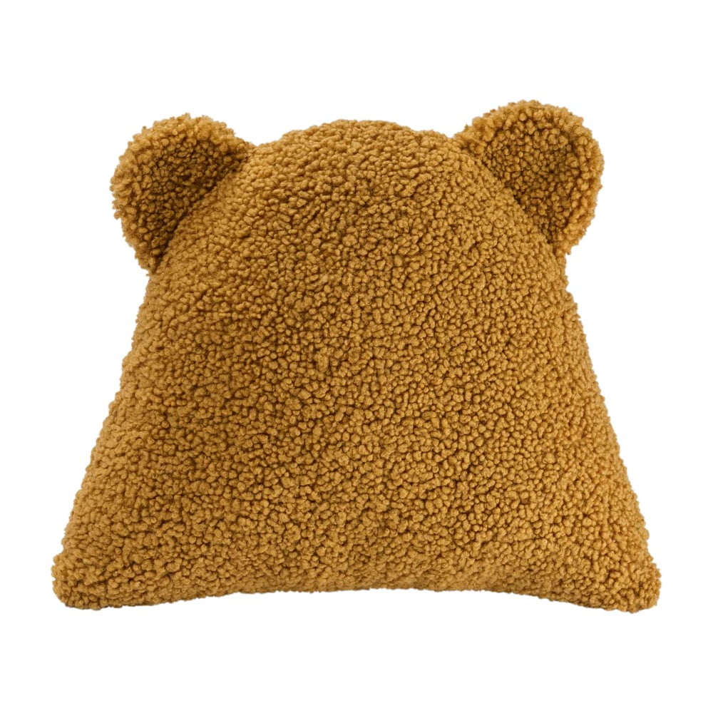 Smeđi dječji jastuk za sjedenje od bouclé tkanine Bear – Wigiwama