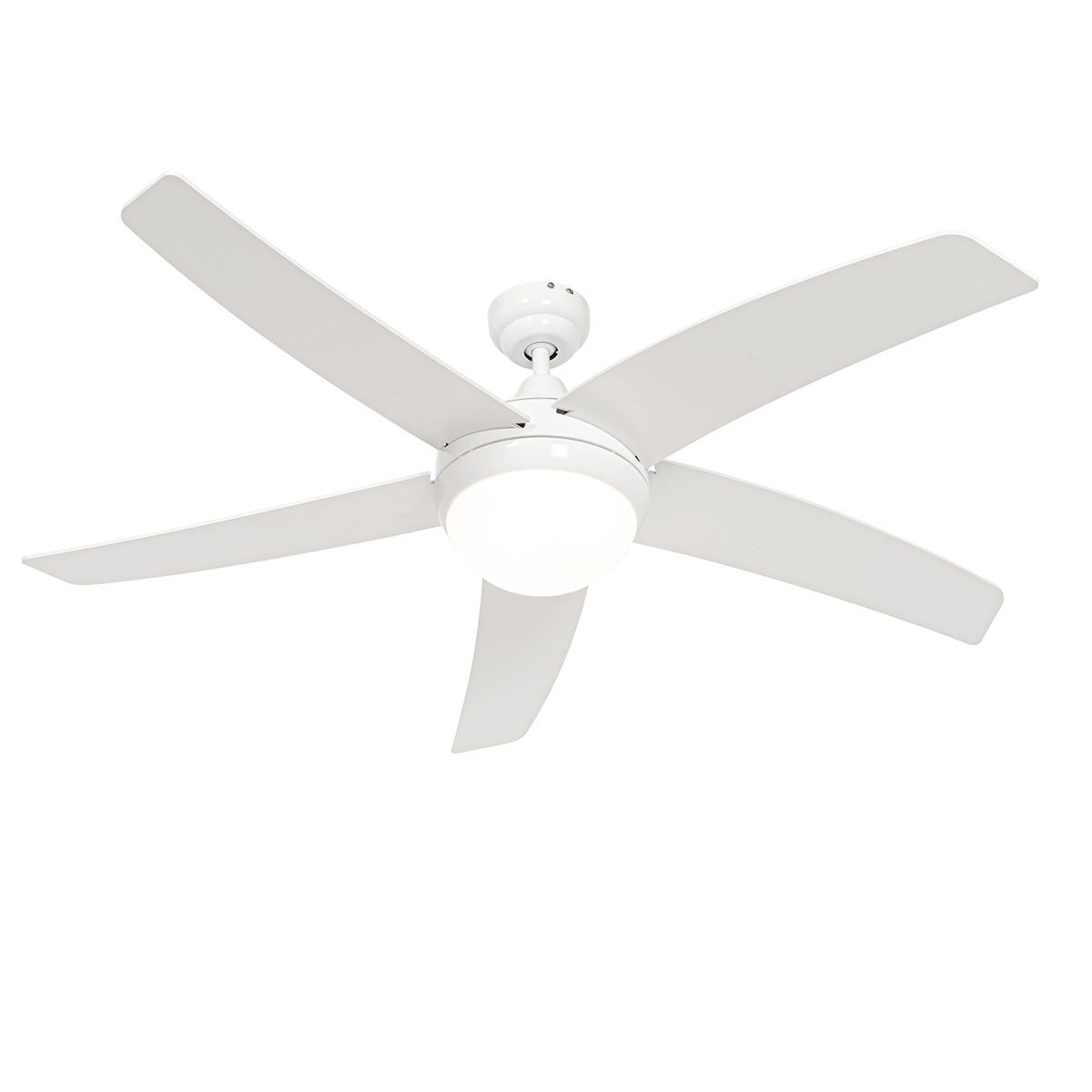 Pametni stropni ventilator bijeli s uzorkom drveta 132 cm uklj. LED prigušiva s daljinskim upravljačem - Cool