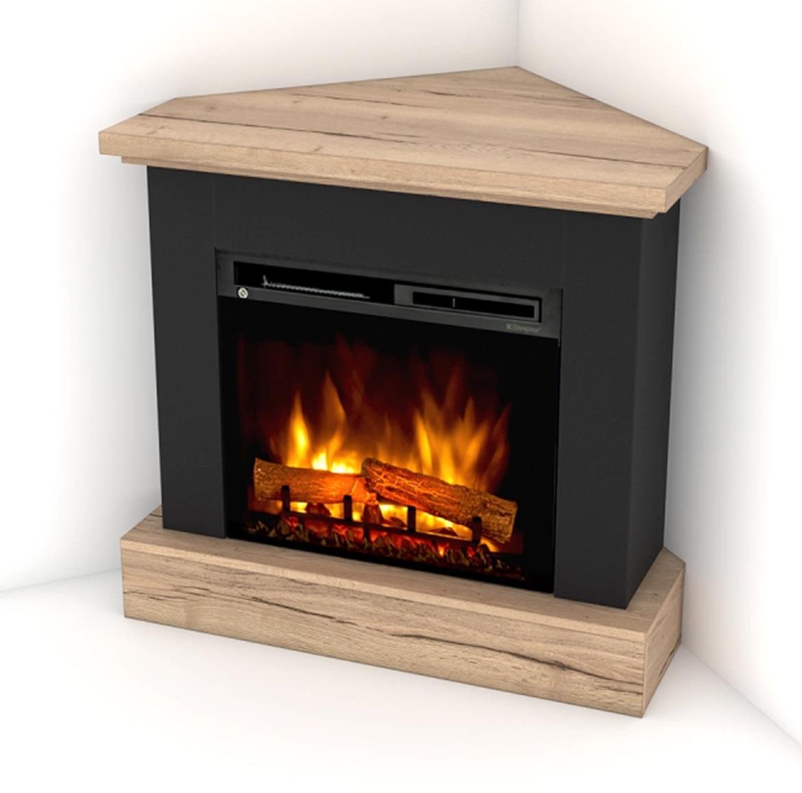 Jukon Nar. 23 Elektricni kamin Crni/Svijetli hrast