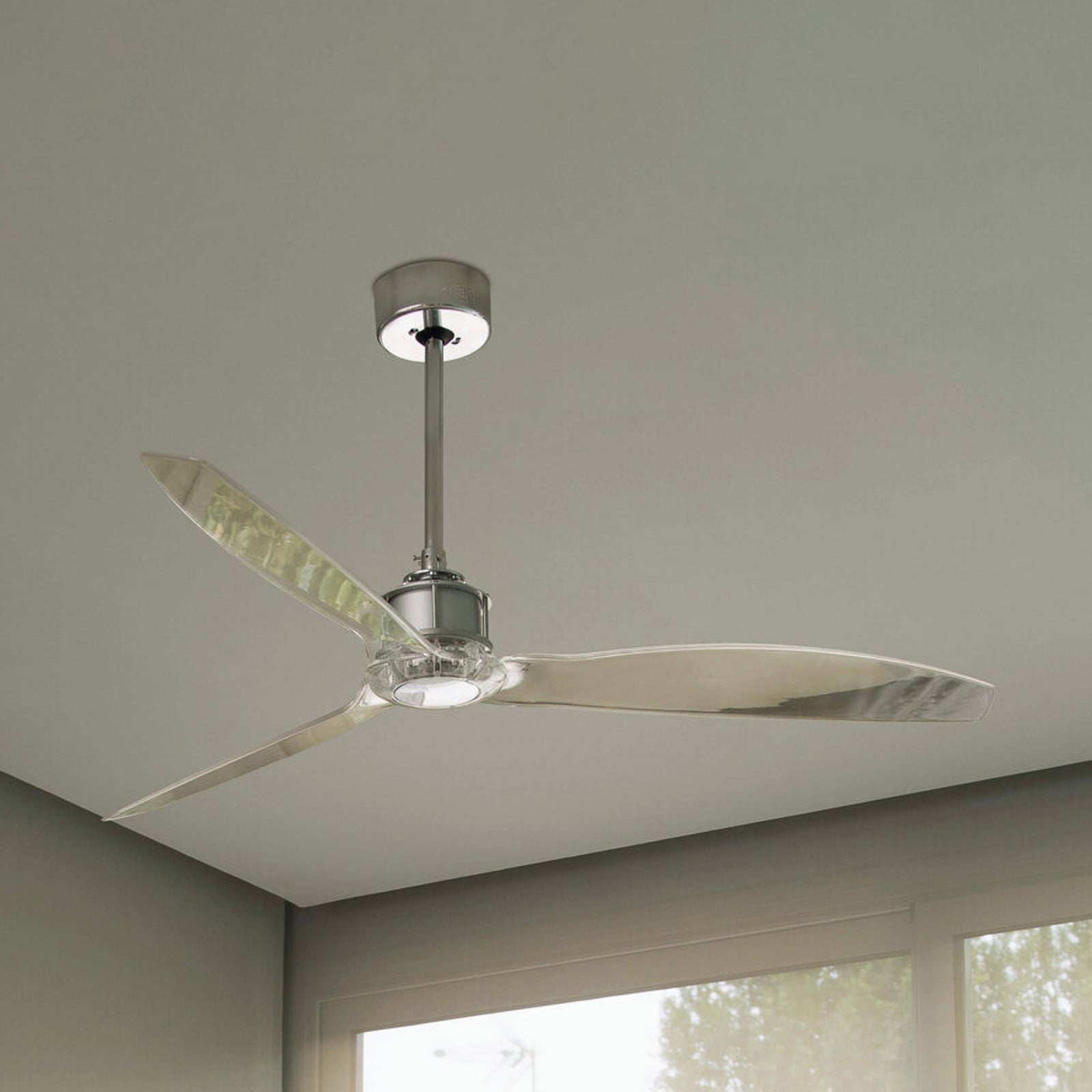 Stropni ventilator Just Fan M, krom/transparent