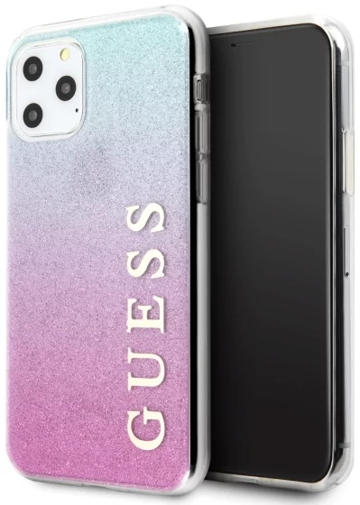 Maska Guess iPhone 11 Pro Max pink blue hard case Glitter Gradient (GUHCN65PCUGLPBL)
