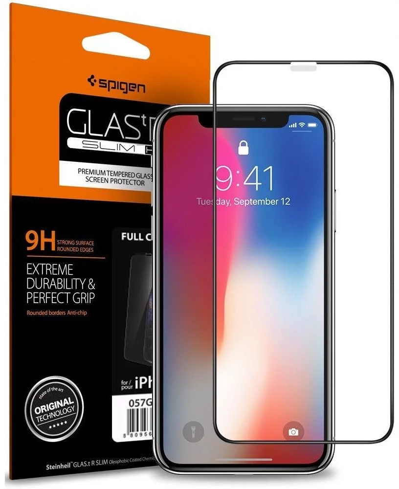 Zaštitno staklo SPIGEN - iPhone 11 Pro/X/XS Spigen Glas.t R SLIM, Black (063GL25234)