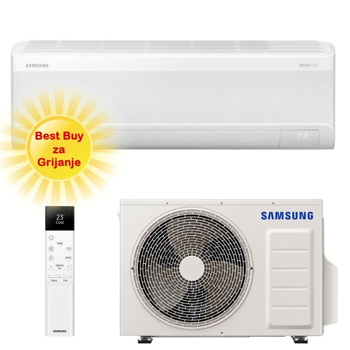 Samsung Klima Uređaj 4,3Kw Ar70F15C1Aw - Optimiziran Za Grijanje