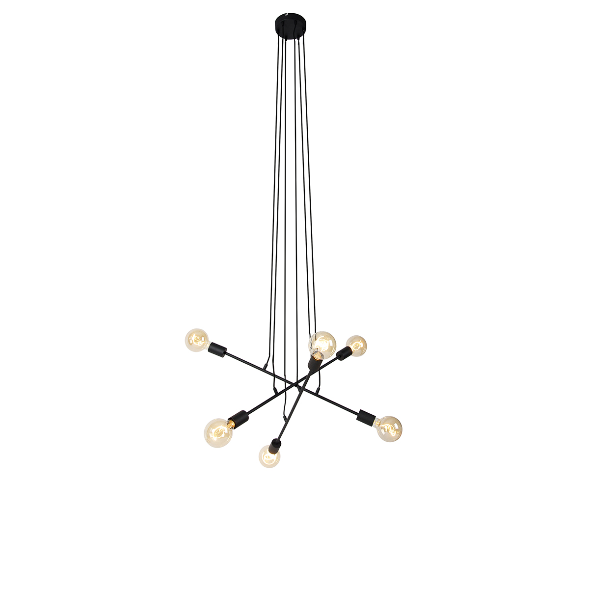 Moderna viseća svjetiljka crna 80 cm 6-svjetala - Sydney