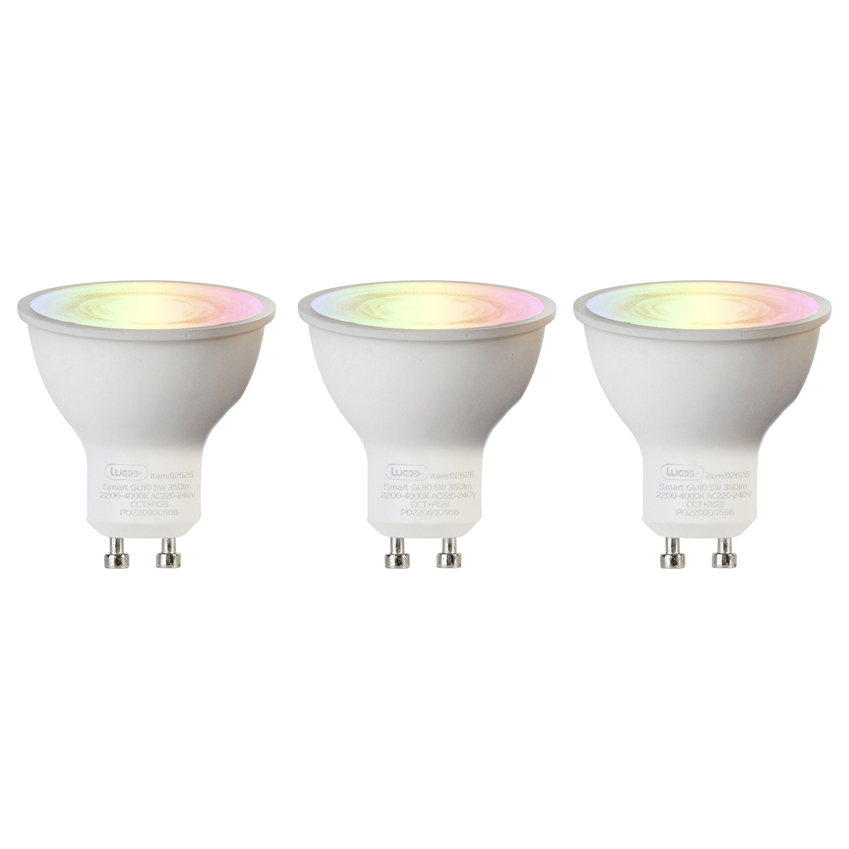 Set od 3 pametne GU10 RGBW LED žarulje 5W 350 lm 2200-4000K
